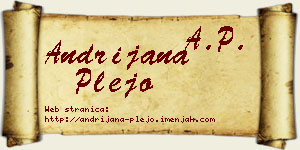 Andrijana Plejo vizit kartica